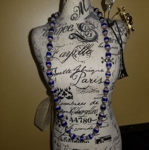 Vintage Beaded Blue Necklace
